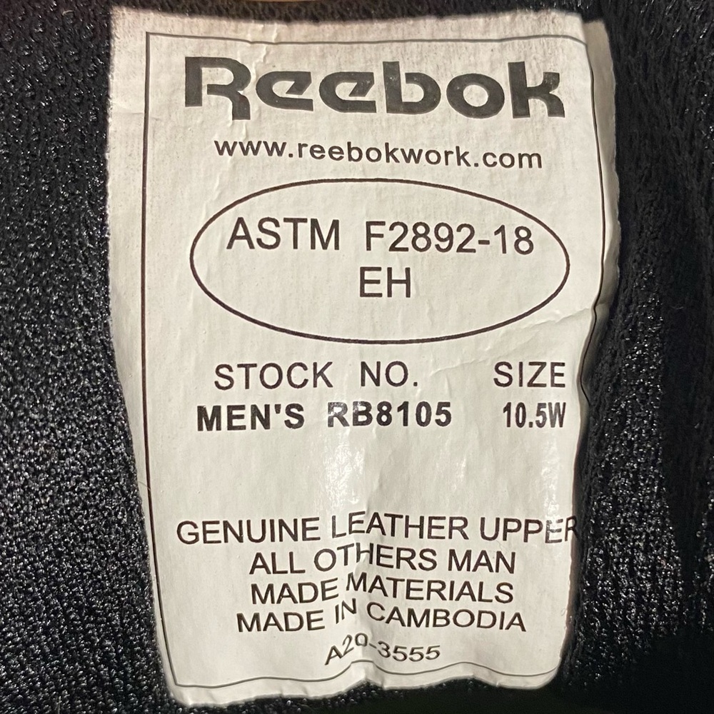 Reebok Work Black Sublite Cushion Shoes Men’s Size 10.5W Soft Toe - Picture 10 of 12